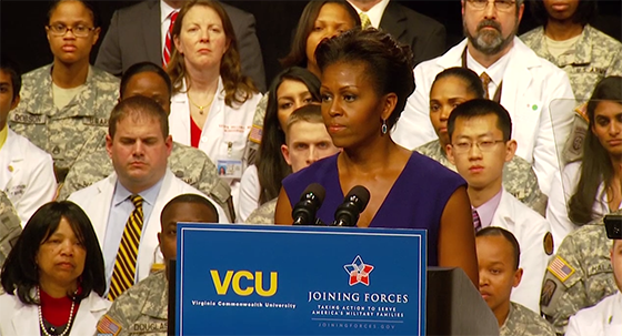 Michelle Obama Joining Forces video link